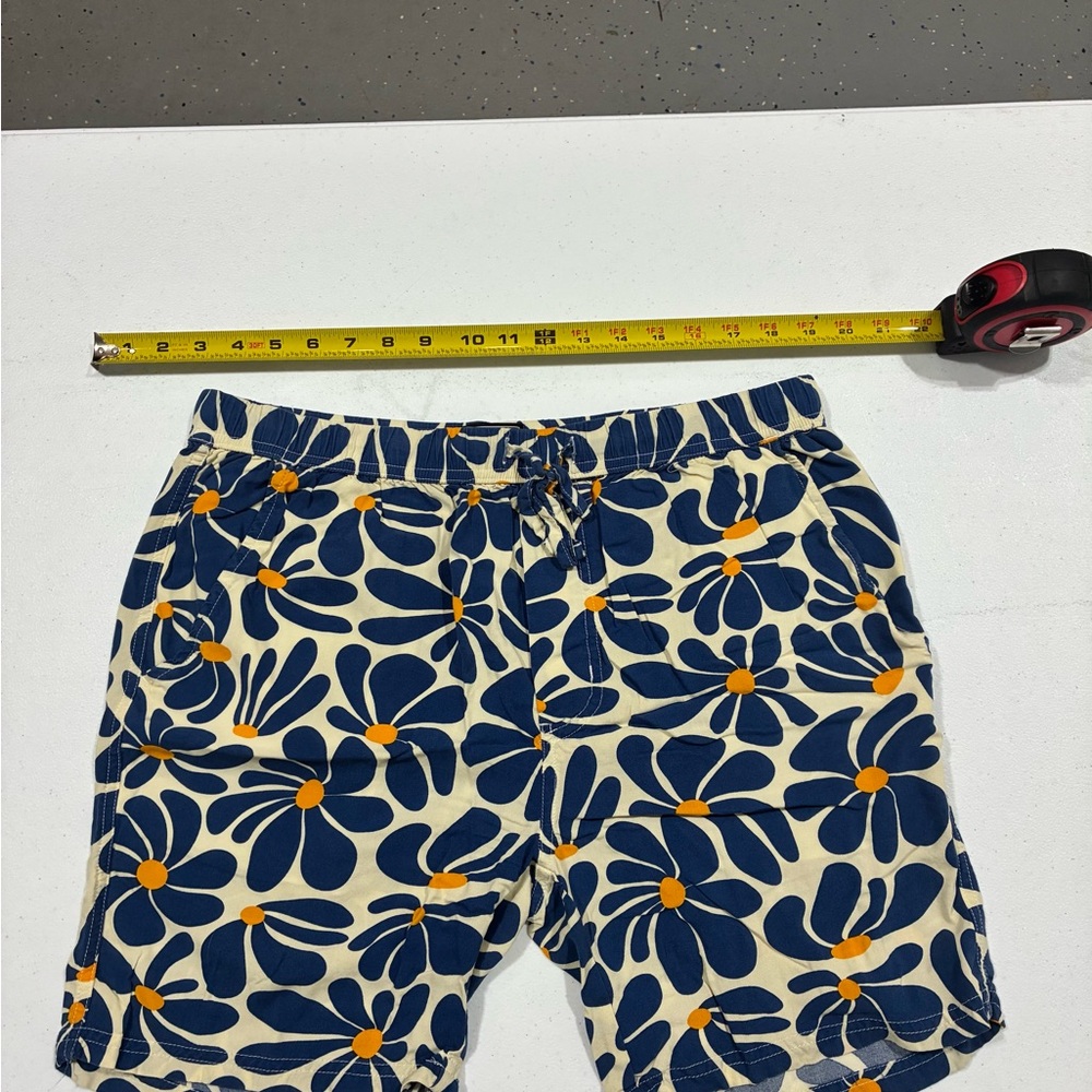 Floral Blue and Orange Swim Shorts
